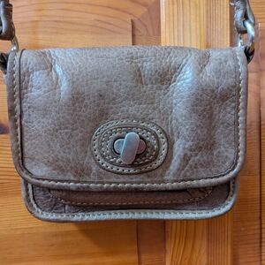 Fossil Brown Leather Mini Crossbody Bag/ Purse
